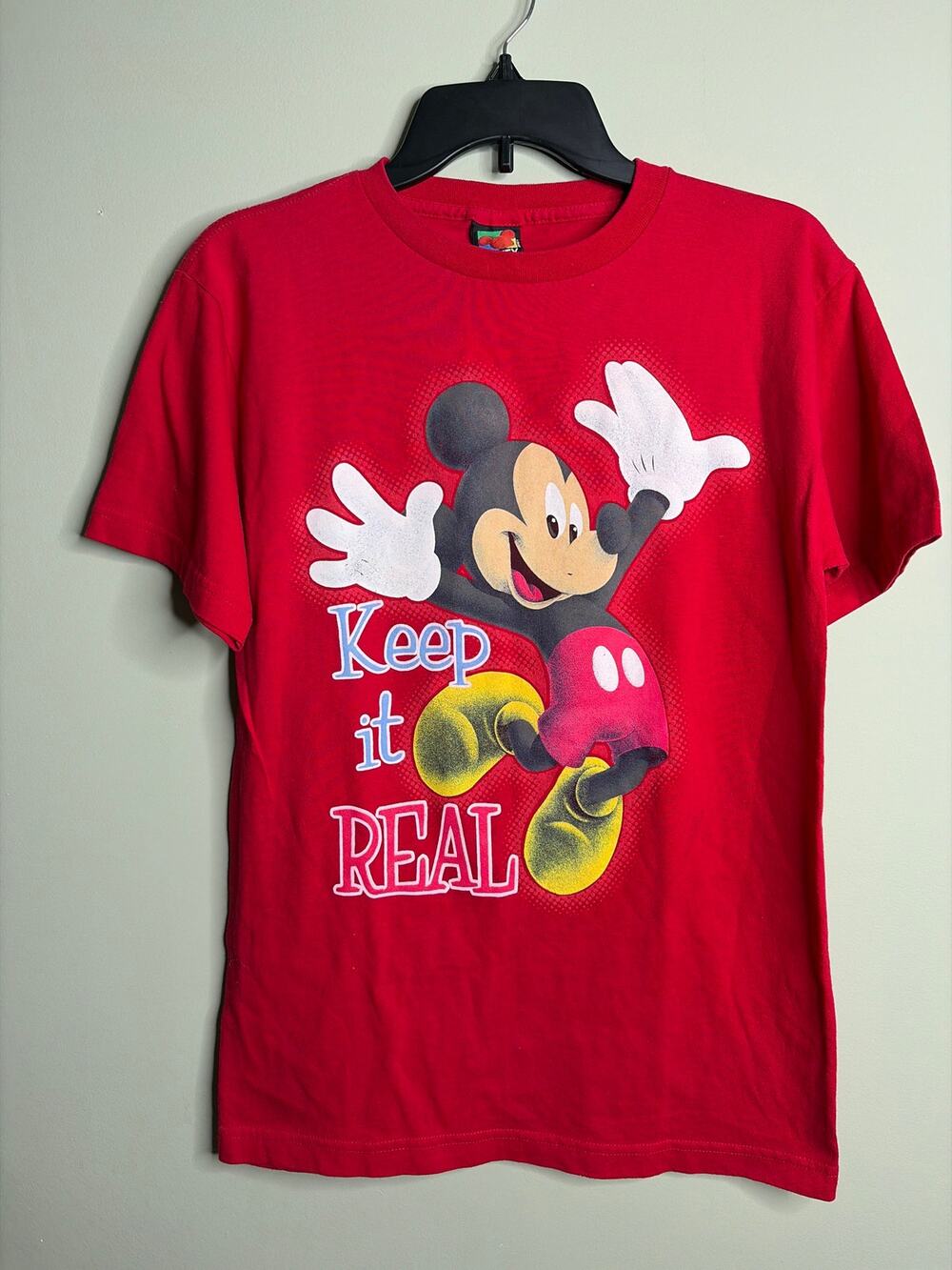 VTG Mickey Unlimited Jerry Leigh Red Keep it Real Tee Large